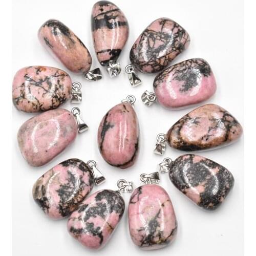 2021 New fashion good quality Rhodochrosite stone Irregular shape pendants for jewelry making Wholesale 12pcs/lot free shipping