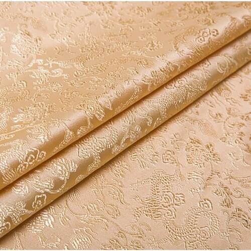 New arrival polyester brocade yarn dyed dragon fabric for felt patchwork tissue telas dress bed sheet bag cos play 100x75cm