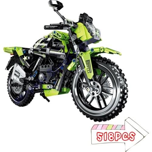 New 518PCS City Moto Racing Motorbike Building Blocks Technic Motorcycle Vehicles Bricks Toys Gifts DIY Children MOC Boys Speed