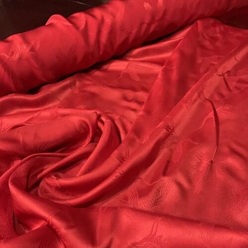 Original Jacquard chinese costume Chinese Red Silk Fabric Chinese Mulberry Silk Fabric Silk Cheongsam Fabric