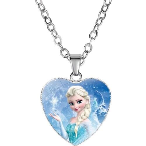 Disney cartoon Frozen children necklace princess Sofia bow doll accessories girl birthday gift cosmetic female sweater jewelry
