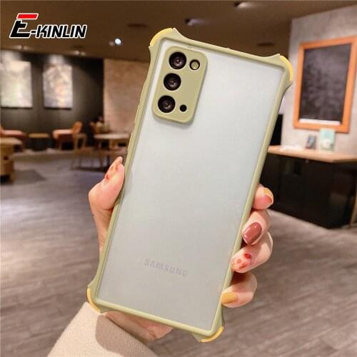 Shockproof Armor Matte Back Cover For Samsung Galaxy M02s M31s M01s Translucent Anti-Fall Soft Candy Color Phone Case