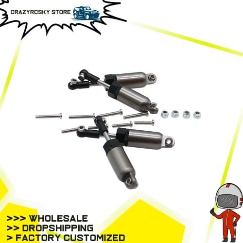 RCAWD 4PCS Full Alloy Oil Filled Type Shock Absorber(Oil Not Filled Yet) For WPL Henglong C14 C24 Pickup Crawler Update Parts