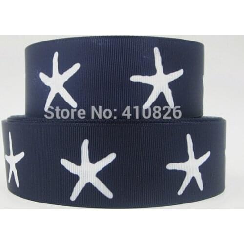 Q&N/OEM 1.5inch 38mm 150121011 sea star printed grosgrain ribbon 50yds/roll free shipping