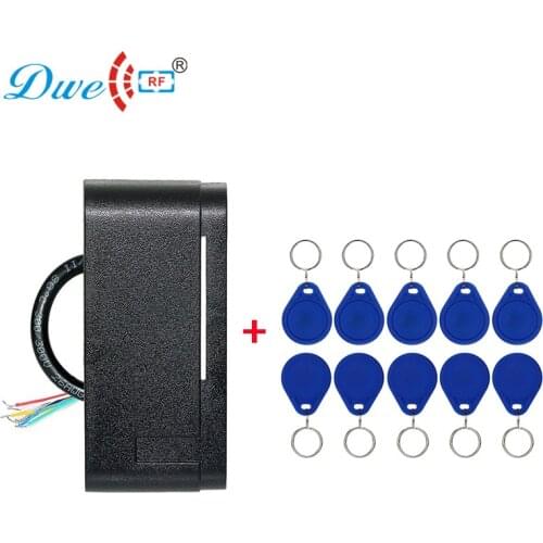 Access control rf id card 12v rfid reader 125khz antenna wiegand 26 gate card reader with 10 pieces keyfob