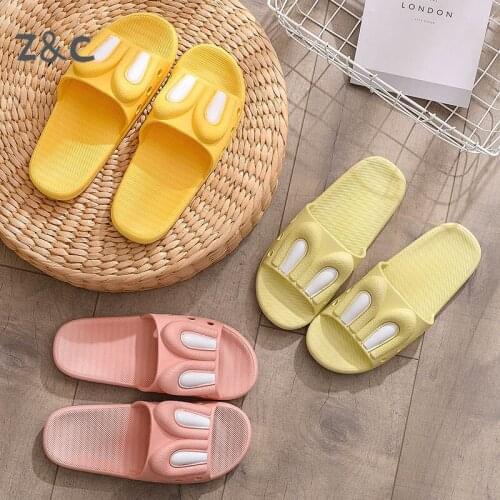 Rabbit ears slippers girls cute ins summer home bathroom couple cartoon slippers male slippers women home soft slippers