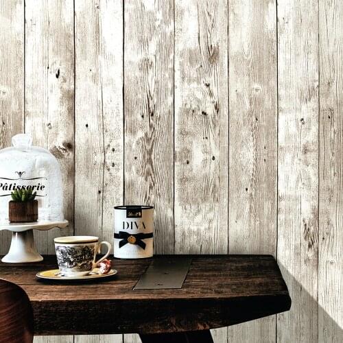 Vintage Wood Peel And Stick Waterproof Wallpaper Self-Adhesive Removable Door Cabinet Renovation Sticker Home Decoration Paper
