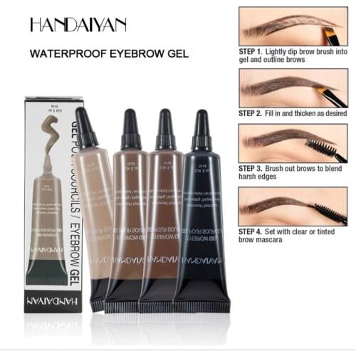 HANDAIYAN Waterproof 3D Liquid Eyebrow Cream Long-lasting Eyebrow Tint Makeup Air-cushion Dye Eye Brows Gel With Brush