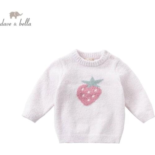 DB16320 dave bella winter baby girls Christmas cartoon knitted sweater kids fashion toddler boutique tops