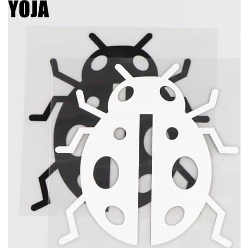 YOJA 11.6×11.6CM Lady Beetle Decal Beautiful Vinyl Pattern Originality Car Sticker Black/Silver 19C-0034