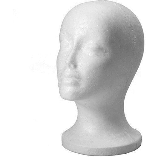Female Foam Mannequin Head Model Hat Wig Display Stand Rack white