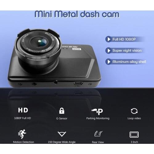 1080P Full HD Car DVR Dash Camera Video Recorder Registrator Rear View Camera Parking Loop Recording G-Sensor Auto DVR Dash Cam