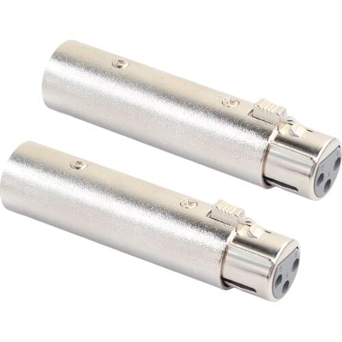 2Pcs XLR 3Pin Male to Female adapter XLR Phase Reversal Adapter Plug Socket Cable Connecter For Microphone audio device
