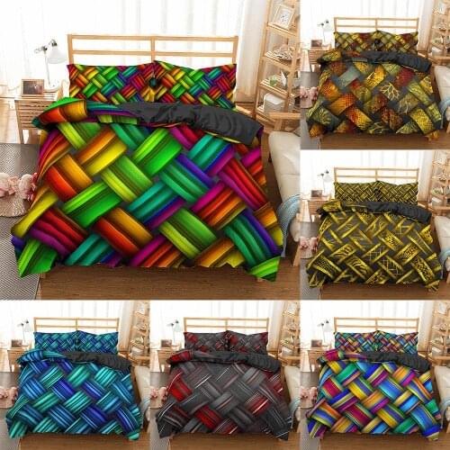 2021 3D Weave Bedding Set Microfiber Home Textiles Twin Queen King Size Duvet Cover Set Pillowcase Bedclothes Bedroom Decor