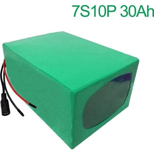 24V 30Ah 25.9V 7S10P 18650 Li-ion Battery Pack E-Bike electric bicycle 195x135x70mm