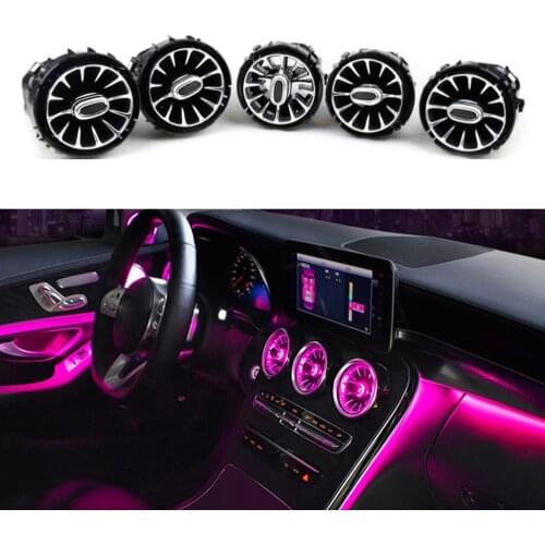 3/64 colors car dashboard air vent ambient light outlet neon light for mercedes benz c glc class w205 x253 2014-21rgb led light