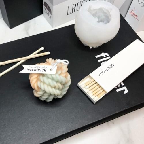 3d Thick Yarn Ball Scented Candle Silicone Mold Plaster Mold Cake Decoration Diy Fondant Molds Candle Making Kit Soap Form