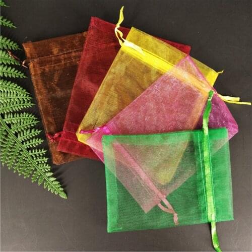50Pcs 10x15cm Organza Bags Wedding Candy Bag Jewelry Pouches Packaging Organza Souvenir Party Favor Candy 6ZSH314