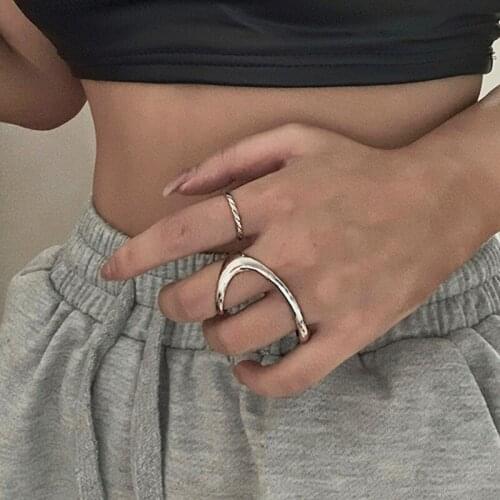 ARLIE 925 Sterling Silver INS Fashion Finger Rings for Women Irregular Simple Geometric Rings Birthday Party Charm Jewelry Gifts