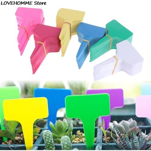 100Pcs Plant Tags T-type Garden Nursery Label Plastic Plant Tags Markers Tool