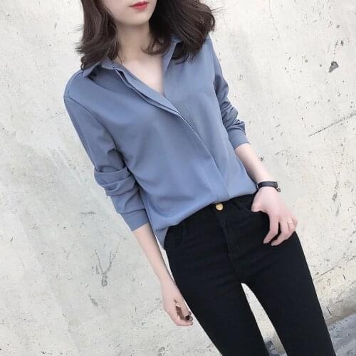 Plus Size Chiffon Blouses Women Autumn New Fashion Long Sleeve Work Wear Office Shirt Female White Tops Blusas Femininas