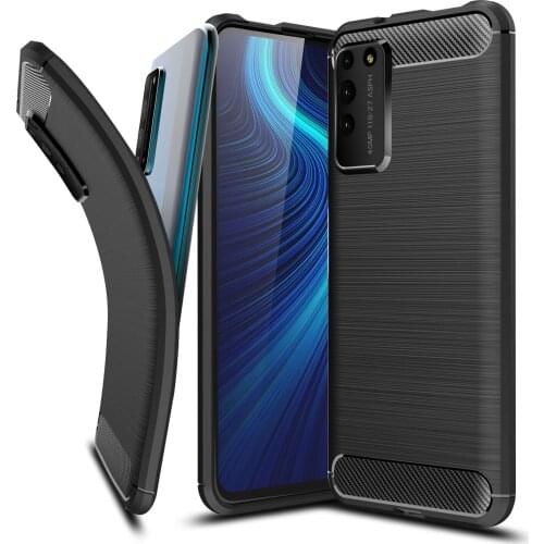 Honor X10 Carbon Fiber Case For Huawei Honor X10 Case Luxury Soft TPU Slim Silicone Back Cover for Honor X10 Capa Fundas Bag