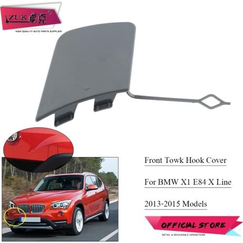 ZUK Front Bumper Towing Hook Garnish Trim Cover Hauling Cap Lid Flap Case Shell Unpainted For BMW X1 E84 X Line 2013-2015