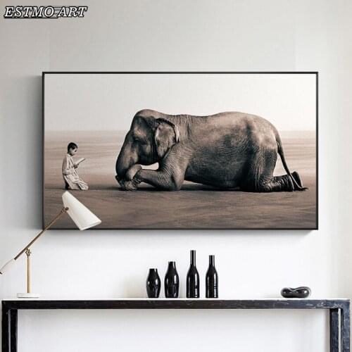 Home Decoration Buddha Modern Canvas Painting Nordic Posters And Prints Zen Elephant religion Art Wall Picture For Living Room