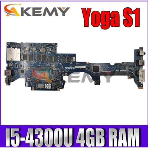 For lenovo ThinkPad Yoga S1 LA-A341P 00HT181 00HT183 04X6413 04X6414 Laptop Motherboard with I5-4300U 4GB RAM 100% tested work