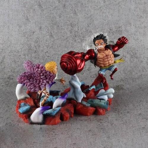 ONE PIECE GK Action Figure Gear fourth Monkey D Luffy vs Donquixote Doflamingo Model Toys 19cm