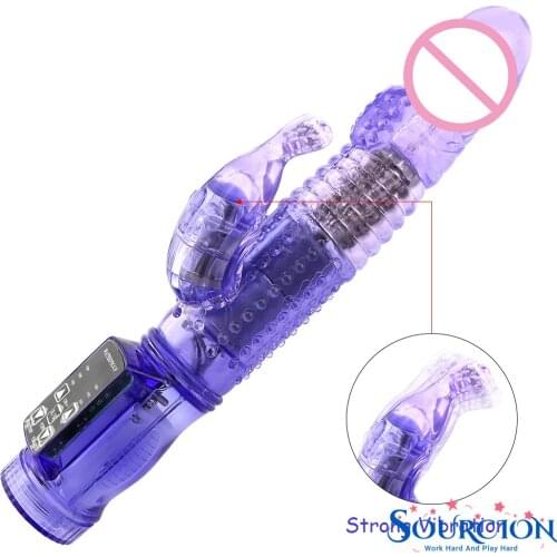 G Spot Dildo Rabbit Vibrator Masturbator Sex for Women Vagina Clitoris Double Vibrator 12 Speeds Vagina Vibration Adult Toys