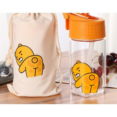 Hot Water Bottle with Straw drink bottle cover drinking bottles water bottles cute juice cup with straw 300ml/500ml