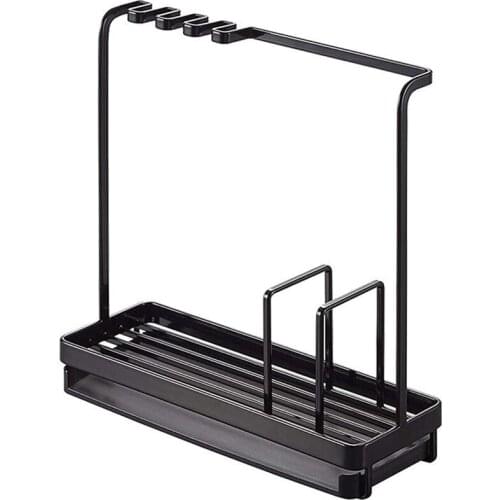 Sponge Holder for Kitchen Sink,Sponge Soap Brush Holder with Innovative Storage Sponge Holder with Plastic Drain Pan