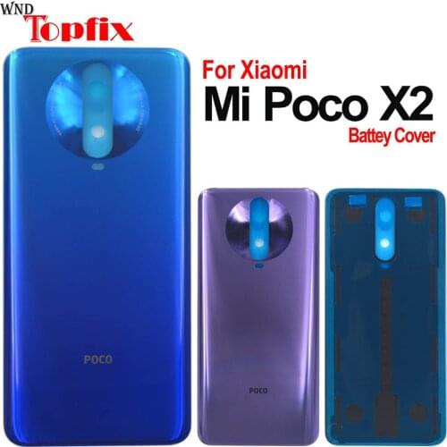For Xiaomi Poco X2 Battery Cover Back Glass Rear Door Housing Case POCO X2 Back Panel PocoX2 Battery Cover With Adhesive