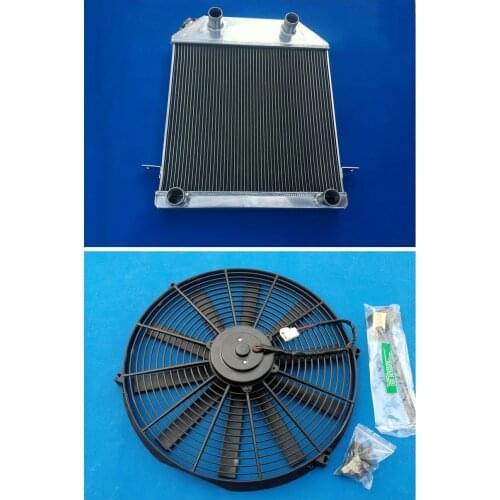 3 ROW ALUMINUM RACING RADIATOR+Fan For FORD MODEL A fit CHEVY GM V8 ENGINE 1928-1929 1928 1929