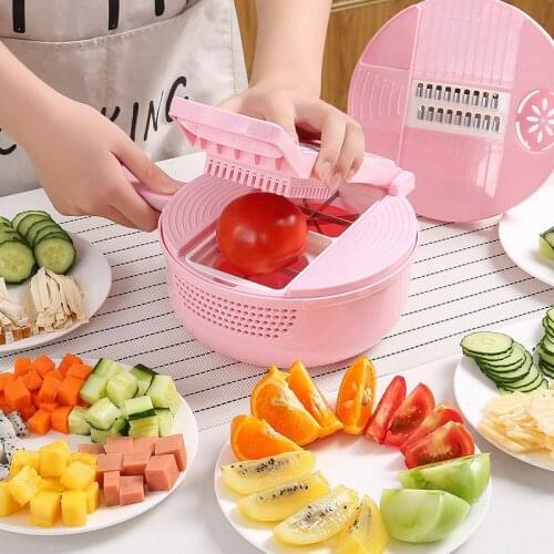 Multi-function Vegetable Chopper Round Fruit Cutting Machine Potato Manual Shredder Slicer Carrot Grater Kitchen Accessories