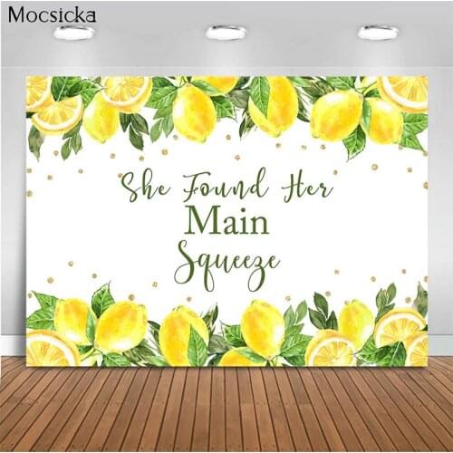 Mocsicka Summer Background Refreshing Lemon Background Decoration Style Baby Shower Photo Background Photography Banner