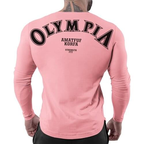 2021 Elastic Mens T-Shirt O-Neck Round Neck Long Sleeve Men T-Shirt For Male Lycra T-Shirts Man Clothing Top Gym Sportswear