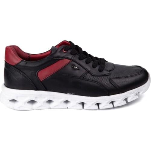 MARCOMEN BLACK GENUINE LEATHER MEN SNEAKER MRC13025