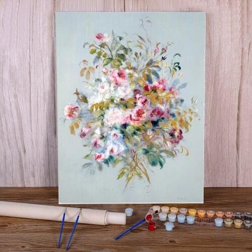 Abstract Blue Orange Flower Painting By Numbers Complete Kit Acrylic Paints 40*50 Canvas Pictures Decorative Art