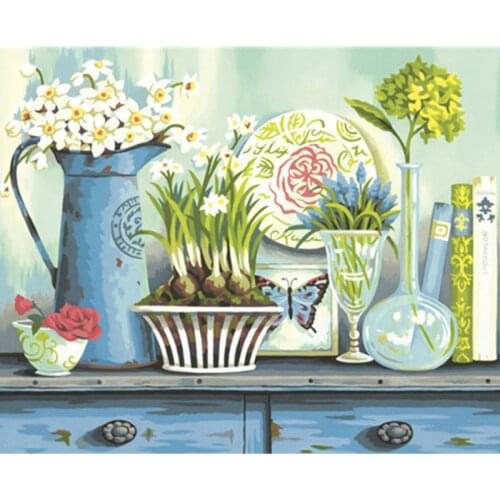 Painting By Numbers DIY Dropshipping Digital 40x50cm Stage Scenery Desk Landscape Canvas Wedding Decoration Art picture Gift