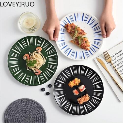 LOVEYIRUO Ceramic tableware set dim sum snack western food plate living room decoration afternoon tea plate set household goods
