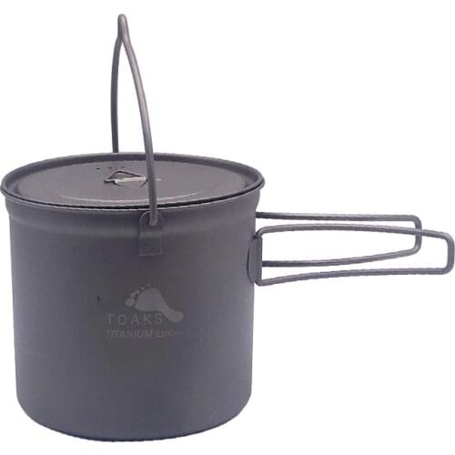 TOAKS 1100ml Cookware Set Ultralight Titanium Pot Frying Pan Outdoor Camping Titanium Bowl Titanium Cup Picnic