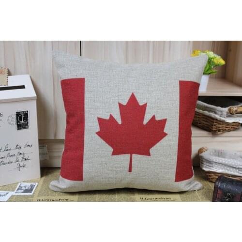 Flag pillow cover, maple leaf Canadian Flag throw pillow case pillowcase wholesale