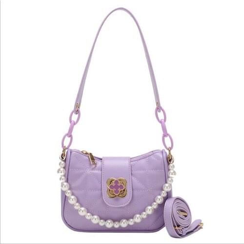 2020 new fashion womens shoulder bag French armpit bag sweet pearl leisure versatile messenger bag womens leather bag autumn b