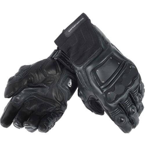 NEW Black Motocross Mororbike Racing Street Moto Riding Gloves Race Genuine Leather Glove