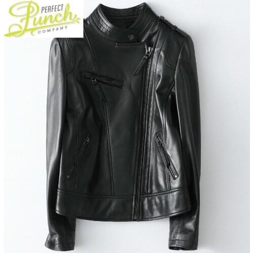 Sheepskin 100% Womens 2021 Coat Female Real Leather Jacket Women Clothes Motorcycle Slim HQ20-CJX19084A