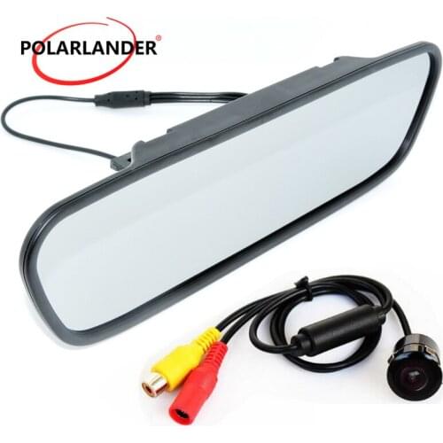 Parking assistance 5 inch 800*480 Car Mirror Monitor with CCD Mini LED night vision Car Rear View Camera