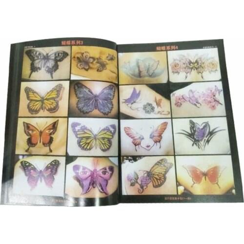 Semi Permanent Small Tatoo Pattern Templates Tattoos Books Manuscript Atlas Albums Women Mini Fresh Butterfly Drawing Book Sale