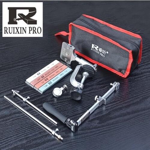 RUIXIN Professional Kitchen Knife Sharpener Whetstone Multifunction Fixed Angle Sharpening System Apex Edge Honing Tools kit